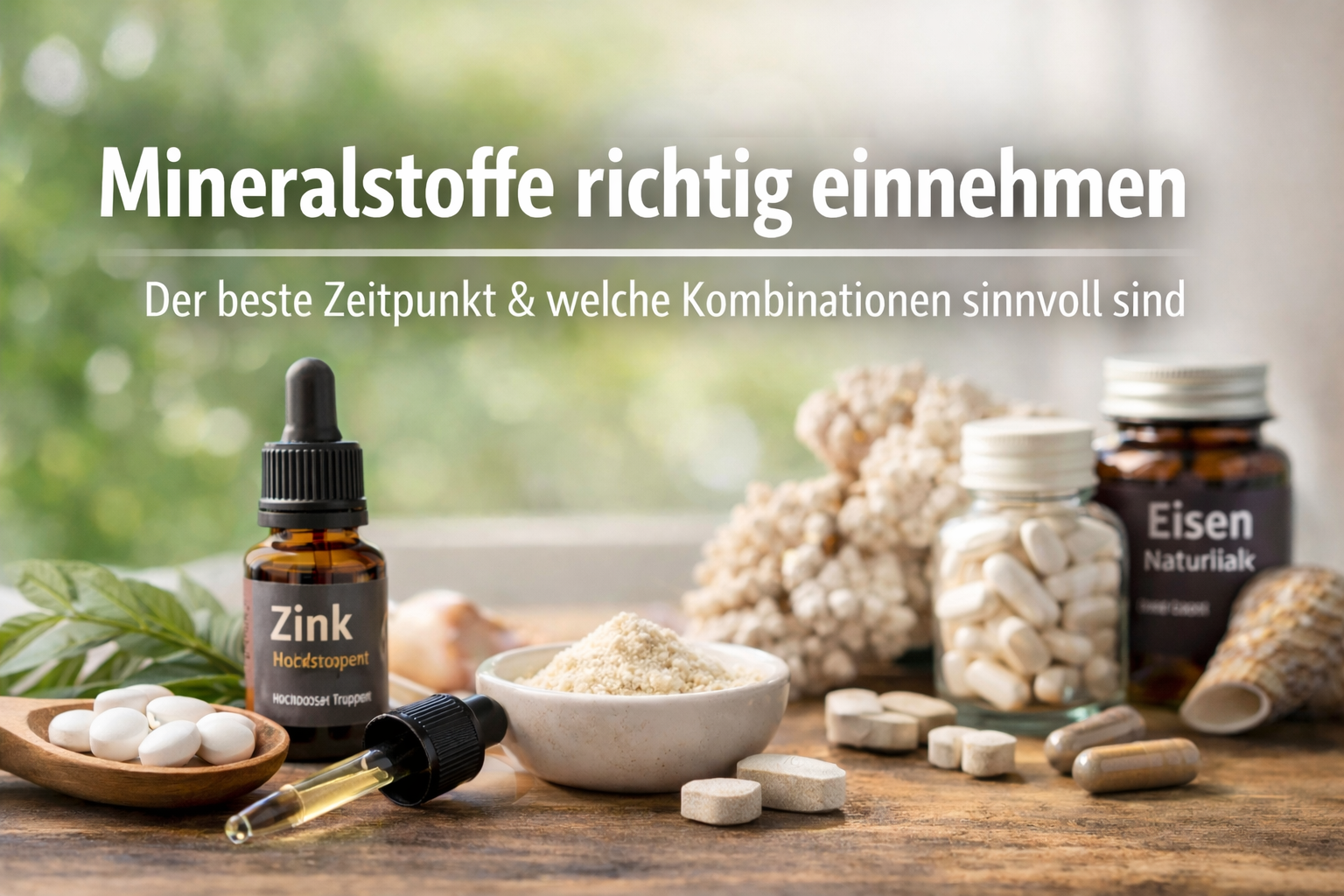 Mineralstoffe, Zink, Eisen, Pulver, Kapseln